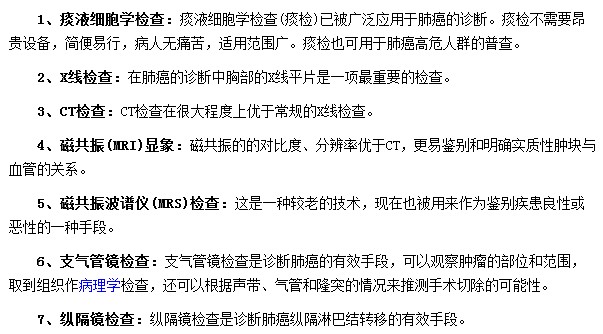 診斷肺癌可以做哪些檢查項目？