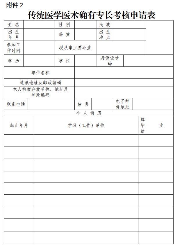 2017年四川省涼山彝族自治州傳統(tǒng)醫(yī)學(xué)師承和確有專長考核申請表