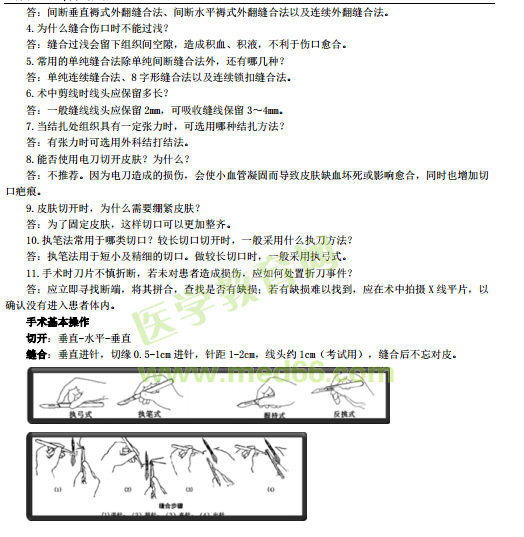 臨床助理醫(yī)師實踐技能考點-外科手術基本操作（附圖片）