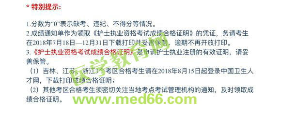 吉林省2018年護(hù)士執(zhí)業(yè)資格考試成績合格證明打印入口