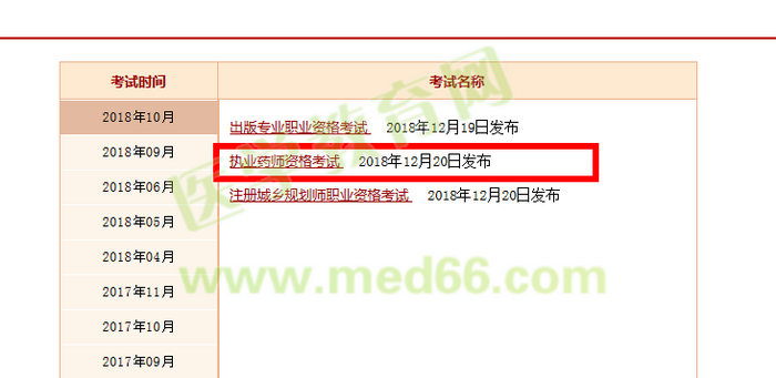 中國(guó)人事考試網(wǎng)2018年執(zhí)業(yè)藥師考試成績(jī)查詢?nèi)肟?2月20日開(kāi)通