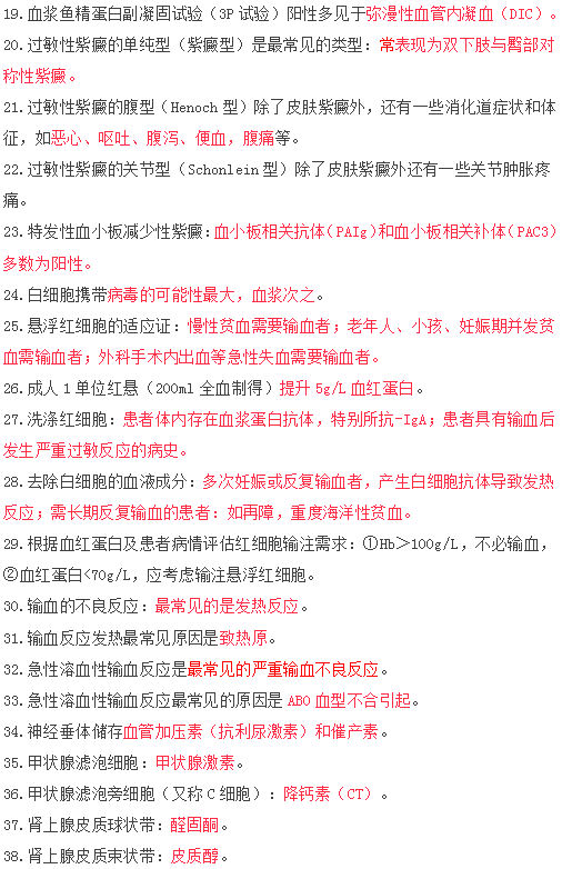 2019年臨床執(zhí)業(yè)醫(yī)師筆試快速**100條考點(diǎn)速記（五）