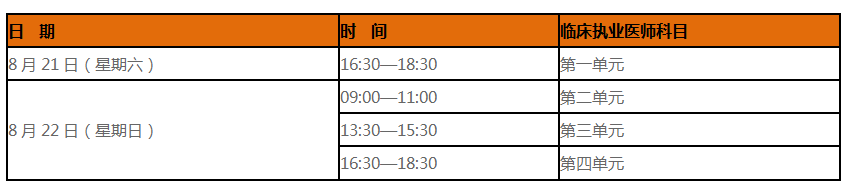 2021臨床執(zhí)業(yè)醫(yī)師綜合筆試一試時(shí)間