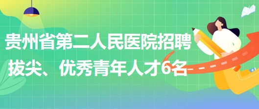 貴州省第二人民醫(yī)院招聘拔尖人才1名、優(yōu)秀青年人才5名