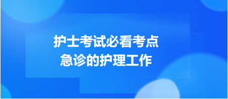 急診的護理工作-2024護士考試必看考點