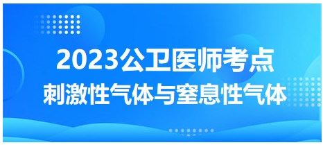 2023公衛(wèi)醫(yī)師考點(diǎn)-刺激性氣體與窒息性氣體