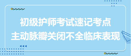 主動脈瓣關(guān)閉不全臨床表現(xiàn)-2024初級護(hù)師考試速記考點(diǎn)