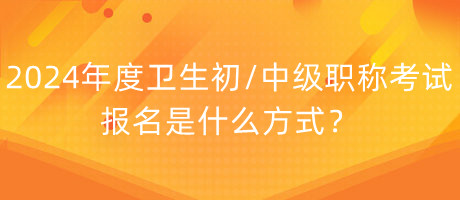 2024年度衛(wèi)生初中級(jí)職稱(chēng)考試報(bào)名是什么方式？