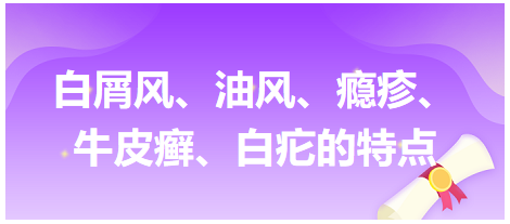 白屑風、油風、癮疹、牛皮癬、白疕的特點